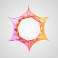 Neon Star. Stylized Guilloche Element. Circle bright gradient frame