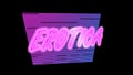 Neon sticker glowing pink text erotica loop rotation