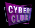 Neon sticker glowing text cyber club