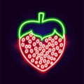 Neon Strawberry Icon Vector Illustration of Food Object
