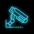 Neon style cctv security camera observing Royalty Free Stock Photo