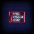 Free Parking Here Neon Signs Vector Royalty Free Stock Photo