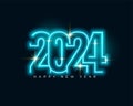 neon style glowing 2024 new year eve background design