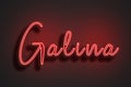 Red Neon Style Text Effect of name Galina on red background Royalty Free Stock Photo