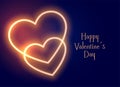 neon style romantic lover hearts valentines day greeting