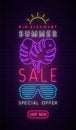 Neon Summer Sale signboard.