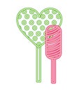 neon sweet candies lollipops heart bar