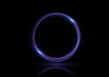 Neon swirl blue Line spiral Glow ring Circle light