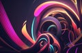 Neon Swirls and Lines in Futuristic Design