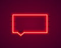 Neon symbol chat color red city signboard.