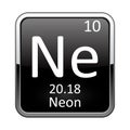 The periodic table element Neon. Vector illustration Royalty Free Stock Photo
