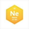 Neon symbol. Chemical element of the periodic table. Vector stock illustration. Royalty Free Stock Photo