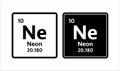 Neon symbol. Chemical element of the periodic table. Vector stock illustration. Royalty Free Stock Photo