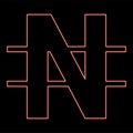 Neon symbol nayra red color vector illustration image flat style Royalty Free Stock Photo