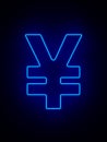 Neon symbol Yen on dark background. 3d illustration Royalty Free Stock Photo