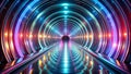 Neon Symphony: A Journey Through the Metallic Tunnel generative AI