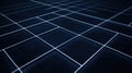 Neon tech-inspired grid pattern viewed from above on blue backdrop