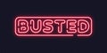 Neon text busted in bold glowing style on dark background. Suitable for alerts, gaming or dramatic effects. Royalty Free Stock Photo