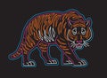 Neon Tiger Vector Illustration. Graphic for t-shirts, prints and other uses. Royalty Free Stock Photo