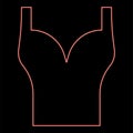 Neon top wear woman torso sport bra red color vector illustration image flat style