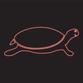 Neon tortoise turtle red color vector illustration image flat style Royalty Free Stock Photo