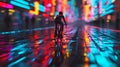 Neon Track Cycling Mosaic