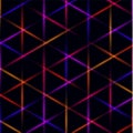Neon triangle blue, pink, orange and red laser grid on dark background. Eps 10 Royalty Free Stock Photo