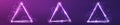 Neon triangular frame with shining effects and sparkles
