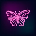 Neon tropic butterflies set vector. Illustration of hand drawn butteflies.
