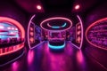 neon tropical nightclub lights dance bar drinks cocktails party event illustration Royalty Free Stock Photo