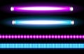 Neon tube lamps and led strips, long light bulbs