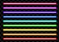 Neon tube light pack on transparent background