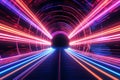 neon tunnel, AI generated