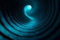 neon tunnel blur glow background cyan blue circles Royalty Free Stock Photo