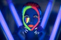 Neon uv art make up Royalty Free Stock Photo