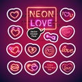 Neon Valentines Day Sticker Pack