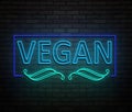 Neon vegan concept.