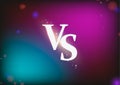 neon versus logo vs letters for sports and fight competition. Battle vs match, game concept competitive vs. Vector illustration Royalty Free Stock Photo