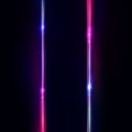 Neon vertical lines, frame. Neon lights sign. Vector abstract background, signboard, streak. Geometric glow outline