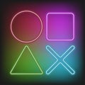 Neon video game icon control game vector