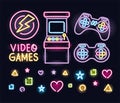neon video game items