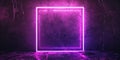Neon Violet Light Square Lanterns Illuminate A Dark Square Frame
