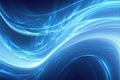 Neon wave light motion blur blue glow curve trail generative ai Royalty Free Stock Photo