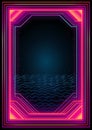 Neon wave pattern frame 80s retro nostalgic Royalty Free Stock Photo