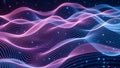 Neon Waves of Tomorrow: A Digital Dreamscape in Purple and Blue Royalty Free Stock Photo