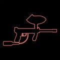 Neon weapons for paintball red color vector illustration image flat style Royalty Free Stock Photo