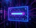 Neon Web Search Interface Digital Art Background