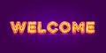 Neon welcome signboard. Royalty Free Stock Photo