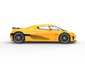 Neon yellow modern super sports car - side view Royalty Free Stock Photo