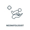 Neonatologist line icon. Monochrome simple Neonatologist outline icon for templates, web design and infographics